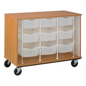 Counter-Height Mobile Tray Storage Cabinet